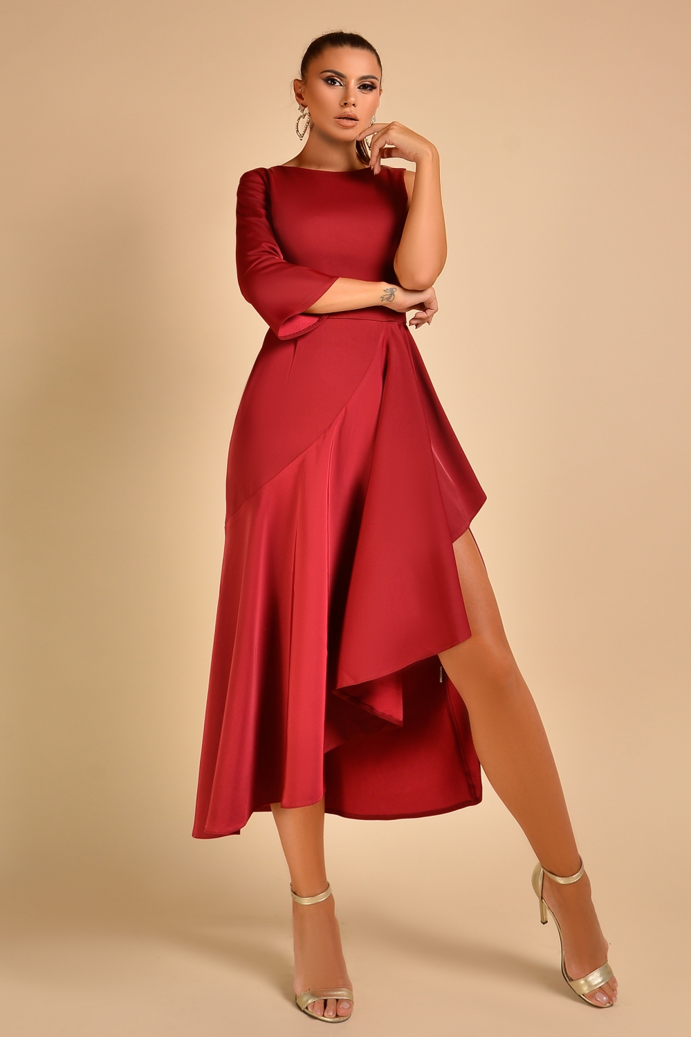 Rochie midi tafta Rn 2065B