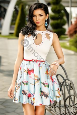 Rochie scurta imprimeu pasari Rn 1236